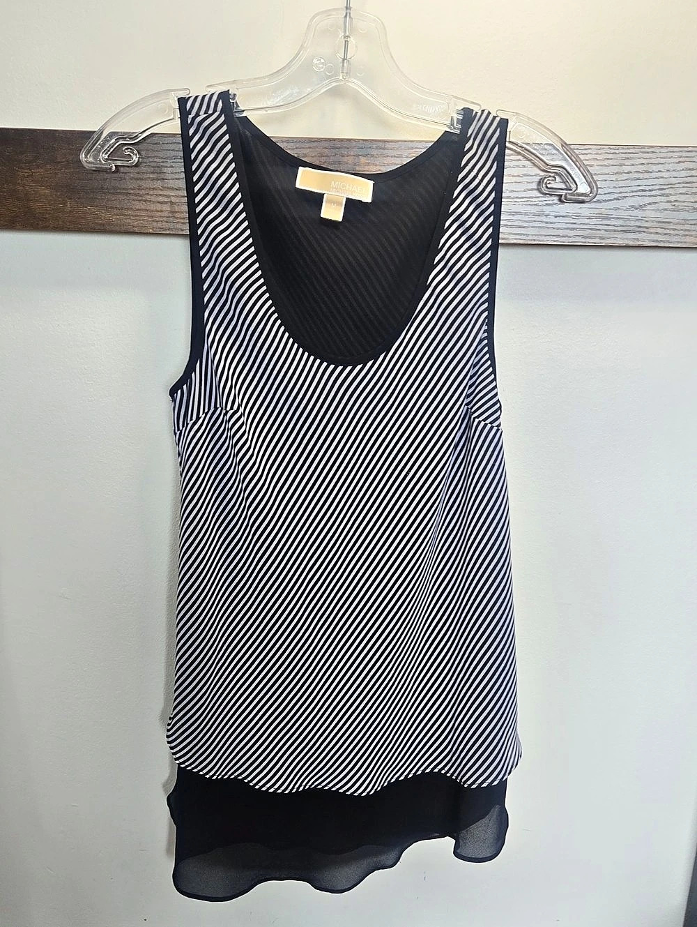 Michael Kors Striped Tank Top in Black & White Size Medium